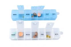 China PP Portable Long Plastic Pill Box Pharmacy With Hat Cute Pill Box supplier