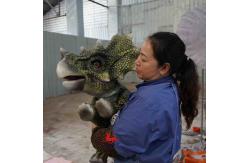 China Lightweight Soft Realistic Hand Puppet , Triceratops Hand Puppet supplier