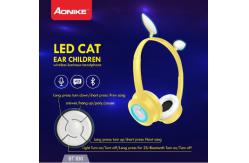 China Led Cat Wireless Luminous Bluetooth Headphones For Kids Cartoon Design supplier