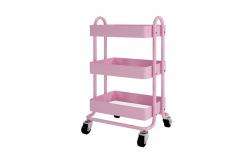 China Bathroom Organizer Steel Shelf Rack Utility Rolling Trolley Cart supplier