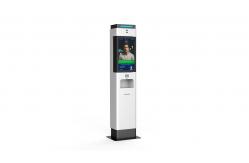China FCC 21 Face Recognition Thermometer Kiosk 10L Dispenser supplier