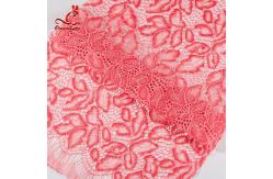 China Comfortable Pink Embroidered Lace Fabric Dimensional High Stability supplier
