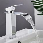SUS304 Waterfall Bathroom Sink Faucet In Chrome Gold Rose Gold for sale
