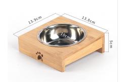 China Wooden Bowl Stand Pet Feeder with Stainless Steel Bowls supplier