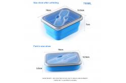 China 600ML Rectangle BPA Free Silicone Folding Bento Box supplier