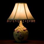 White Purple Elegant Nightstand Table Lamps With Power Switch Lightweight