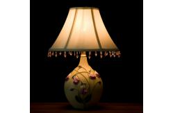 China White Purple Elegant Nightstand Table Lamps With Power Switch Lightweight supplier