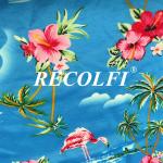 Digital Print Ribbed Swimwear Fabric Repreve Nylon And ROICA Spandex Fiber for sale
