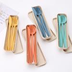 21*5.5cm OCPO Kitchen Flatware Sets Fork Spoon Knife Chopsticks Set With Case for sale