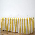 Striped Pattern Polyester Buffet Table Skirting For Wedding / Community Event