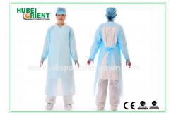 China Medical Disposable Protective CPE Gown With Thumb Cuffs supplier