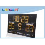 Waterproof Wireless Baseball Scoreboard , Baseball Field Scoreboard Yellow Color for sale
