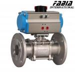 Pneumatic High Pressure Ball Valve Three Piece Flanged Industrial Ball Valve for sale