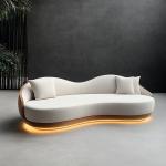 Curved Modular Boucle Fabric Decor Sofa Cozy Sectional Floor Corner Sofa Furniture Modern Living Room Set for sale