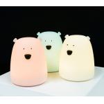 Silicone 5500K Bedroom LED Night Light , OEM Bear Bedside Lamp for sale