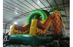 China New elephant inflatable combo jumping house zoo animals palm trees inflatable combo house supplier