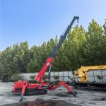 Green Lifting Telescopic Spider Crane With Electric And Diesel Power for sale