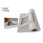 White Inkjet Polyester Canvas Rolls , Polyester Inkjet Stretched Canvas Prints for sale