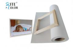 China White Inkjet Polyester Canvas Rolls , Polyester Inkjet Stretched Canvas Prints supplier