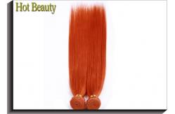 China Orange Virgin Human Hair Extensions 12 Inch Double Stitch Weft Single Drawn supplier