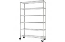 China Large Metal Storage Shelves For Kitchen With Wheels / Adjustable Shelving Unit supplier