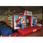 Inflatable Rescue Fire Truck Bouncy Castle Obstacle Course , Obstacle Course Jump House for sale