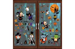 China Customization Halloween Party Sticker Witch Pumpkin Electrostatic Window Stickers supplier