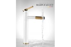 China Single Handle Brushed Brass Sanitary Ware Faucet For Bathroom Basin supplier