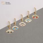 Zircon stone Evil Eye Earrings Colorful Enamel Diamond For Women for sale