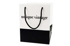 China Small Business Logo Printed White Paper Bags with Custom Logo and Black Handle supplier