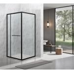 6/8mm Tempered Glass And Alum Frame Black Square Shower Enclosure Modern