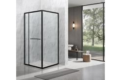 China 6/8mm Tempered Glass And Alum Frame Black Square Shower Enclosure Modern supplier