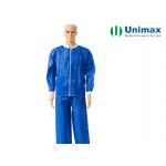 Non Woven Lab Coat With Zipper, Knitted Collar for sale
