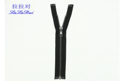 China 12 Inch Metal Separating Zipper Black Polyester Tape For Trousers / Hometextile / supplier