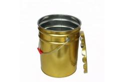 China Offest Pringting 20 Liter Painted Metal Buckets With Flower Shape Lid supplier