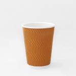 Biodegradable Ripple Coffee Cups Custom 10oz Paper Drinking Cup for sale
