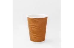 China Biodegradable Ripple Coffee Cups Custom 10oz Paper Drinking Cup supplier