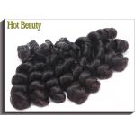 SGS Double Drawn Human Hair , Natural Color 1B Original Human Funmi Romance Hair Weft No Tangle for sale