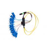 12 core Simplex Flat Round Telecommunication fiber optic , MPO - SC Fiber optic jumper for sale