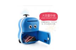 China abs material pull rod suitcase coin piggy bank for kids supplier