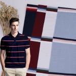 Comfortable and Breathable Striped Knit Fabric for T-Shirt Skin-Friendly and Durable for sale