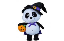China Panda Design Animated Plush Christmas Toys Lightweight With black Cap supplier