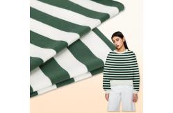 China Elastic Lycra Striped Cotton Fabric Twill Green And White Stretch Material supplier