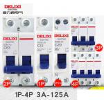 Delixi HDBE Miniature Industrial Circuit Breaker 1~63A 80~125A 1P 2P 3P 4P AC230/400V for sale