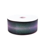Wide Black Glitter Ribbon , Custom Printed Logo Glitter Grosgrain Ribbon for sale