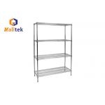 100kgs Load Sustainable Chromed Metal Wire Shelving For Shopping Mall for sale