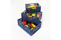 China Odorless Collapsible Plastic Storage Crate , Drainable Foldable Plastic Basket supplier