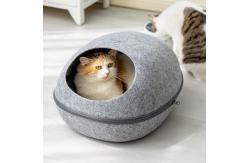 China Universal Space Felt Cat Bed Cave Semi Enclosed Removable Washable Eggshell Nest supplier