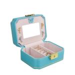 Customized Box Creative PU Jewelry Box for European Jewelry Portable Travel Earring Jewelry Storage Bag Double Storage Box for sale