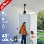 48 Inches Modern Ceiling Fan Without Led Light ABS Blade Dc Remote Control for sale